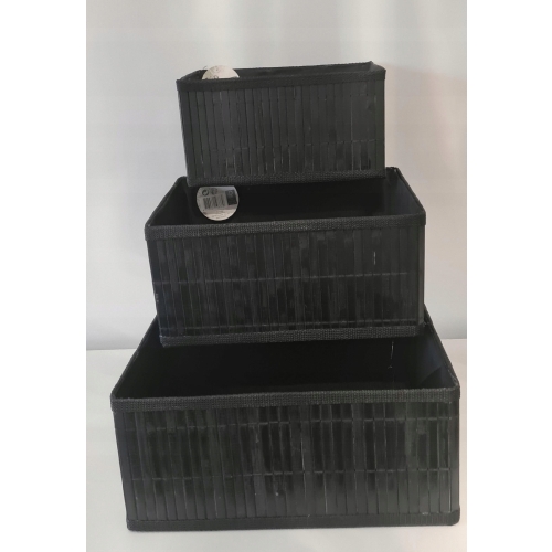 KOSZYK BAMBUSOWY ORGANIZER czarny 24 x 18 x 13 cm