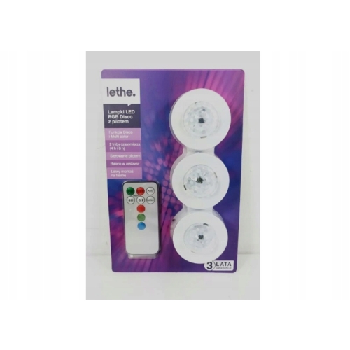 ZESTAW LAMPEK LED RGB DISCO Z PILOTEM LETHE