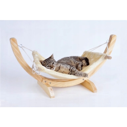 HAMAK LEGOWISKO ŁÓŻKO DLA KOTA PIESKA KOLOR BEŻOWY 57,5 cm x 57,5 cm