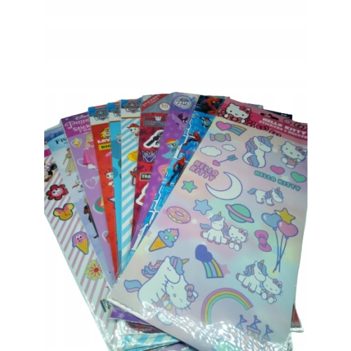 NAKLEJKI SAMOPRZYLEPNE HELLO KITTY ARKUSZ 50szt ROŻNE WZORY Z MOCNYM KLEJEM