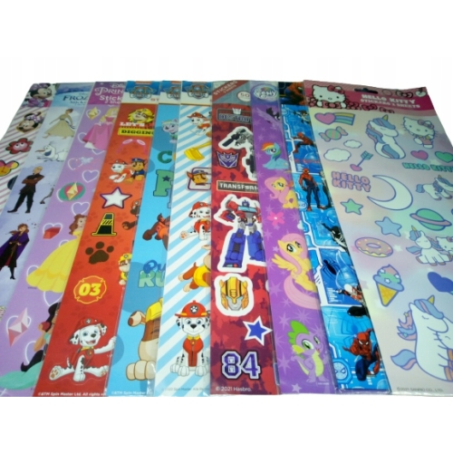 NAKLEJKI SAMOPRZYLEPNE HELLO KITTY ARKUSZ 50szt ROŻNE WZORY Z MOCNYM KLEJEM