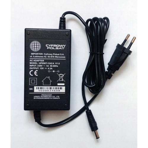 ORYGINALNY Zasilacz CYFROWY POLSAT BOX model UP050T-1242A V1.0 12V 4.2A