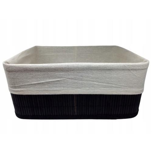 Koszyk bambusowy organizer z wyściółką do przechowywania czarny 14x25x33 cm