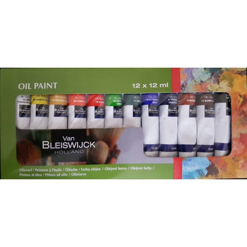 Farby olejne ZESTAW 12 x 12 ml RÓŻNE KOLORY