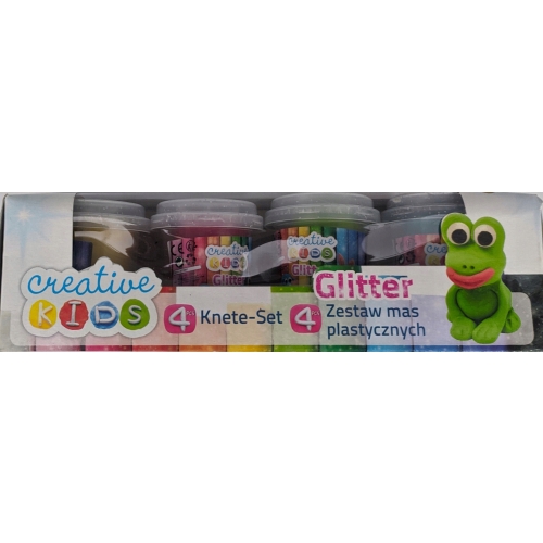 MASA PLASTYCZNA CREATIVE KIDS 4 szt brokatowe 031