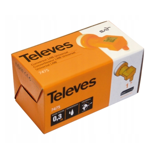 Konwerter TVSAT SINGLE 1 wyjście firma TELEVES dla Polsat CANAL+ NC+ 7475