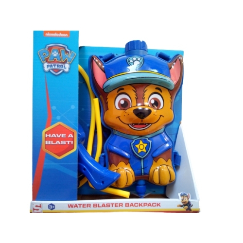 MIOTACZ NA WODĘ Z PLECAKIEM PSI PATROL PAW PATROL CHASE Wym 28x18x8,5 cm