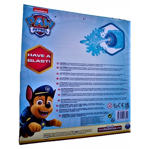 MIOTACZ NA WODĘ Z PLECAKIEM PSI PATROL PAW PATROL CHASE Wym 28x18x8,5 cm