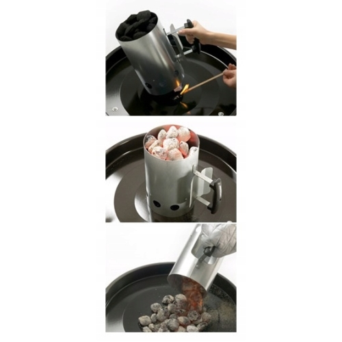 KOMIN DO ROZPALANIA GRILLA GRILA + SIATKA DO PIECZENIA 42 x 36 cm