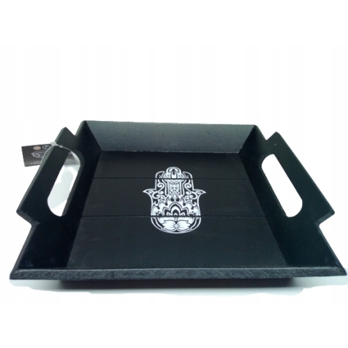 TACA DEKORACYJNA z uchwytami MDF 23 x 20 cm szara!