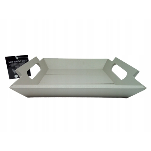 TACA DEKORACYJNA z uchwytami MDF 23 x 20 cm szara!