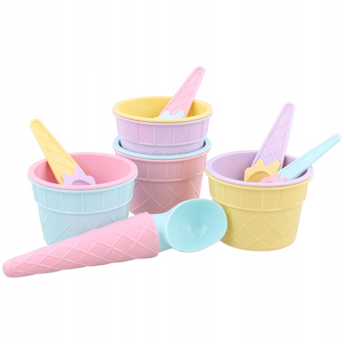 Zestaw akcesoriów do lodów ŁYŻKI MISECZKI 9 elemen