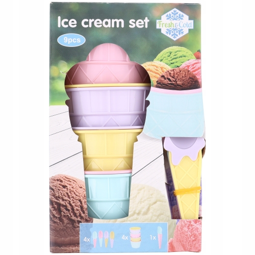 Zestaw akcesoriów do lodów ŁYŻKI MISECZKI 9 elemen