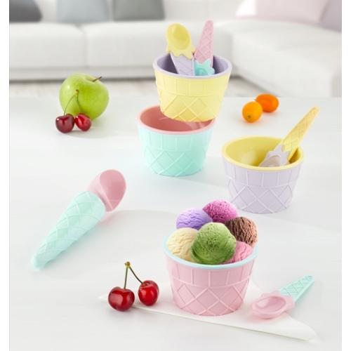 Zestaw akcesoriów do lodów ŁYŻKI MISECZKI 9 elemen