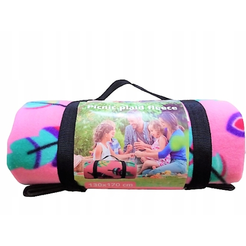 KOC PIKNIKOWY MATA PLAŻOWA WODOODPORNA 130x170 RÓŻ