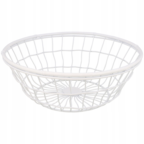 Kosz druciany biały idealny na owoce śr 28 cm 920