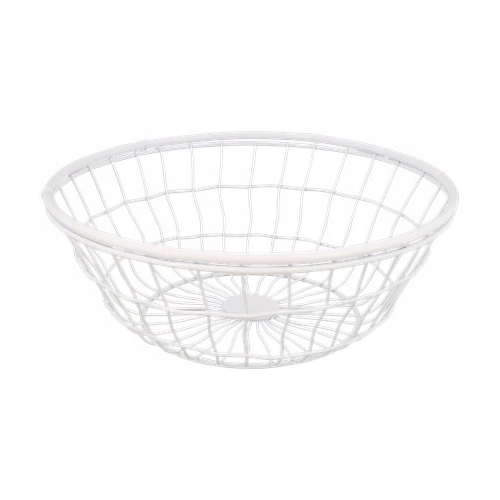 Kosz druciany biały idealny na owoce śr 28 cm 920