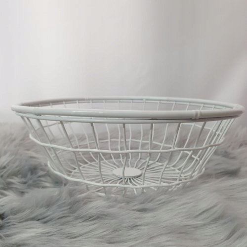 Kosz druciany biały idealny na owoce śr 28 cm 920