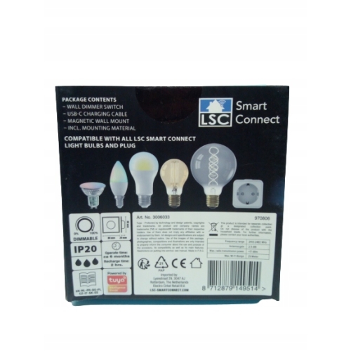 ŚCIEMNIACZ LSC SMART CONNECT WiFI DIMMER 8 x 8 cm