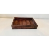 Taca z drewna TEAK patera ciemny brąz 38,5 x 29 cm