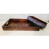 Taca z drewna TEAK patera ciemny brąz 38,5 x 29 cm