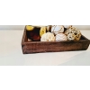 Taca z drewna TEAK patera ciemny brąz 38,5 x 29 cm