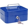 Metalowa Kaseta kasetka Skarbonka Mini Sejf DUŻA NIEBIESKA 20 x 16 x 9 cm