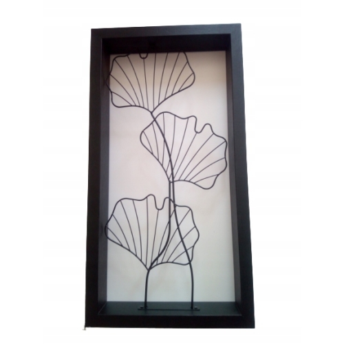 RAMA ŚCIENNA DEKORACYJNA OZDOBNE LIŚCIE METAL 1200