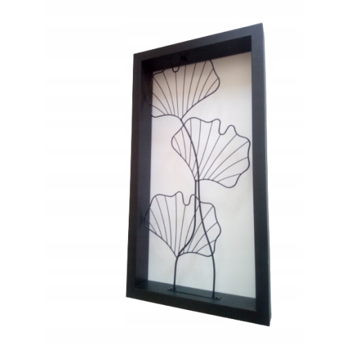 RAMA ŚCIENNA DEKORACYJNA OZDOBNE LIŚCIE METAL 1200