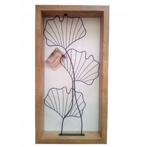 RAMA ŚCIENNA DEKORACYJNA OZDOBNE LIŚCIE METAL 1200