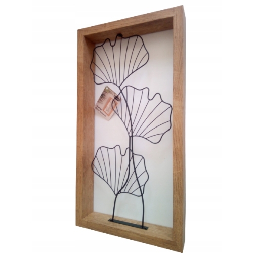 RAMA ŚCIENNA DEKORACYJNA OZDOBNE LIŚCIE METAL 1200