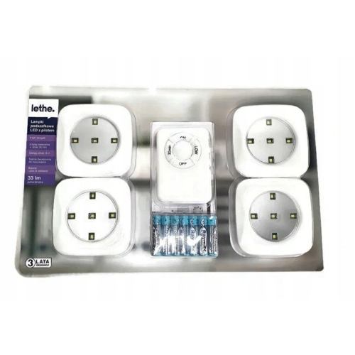ZESTAW LAMPEK LED RGB 4 SZT Z PILOTEM LETHE