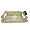 TACA DEKORACYJNA z uchwytami MDF 23 x 20cm kwiat S