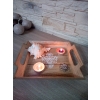 TACA DEKORACYJNA z uchwytami MDF 23 x 20cm kwiat S