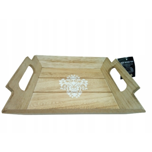 TACA DEKORACYJNA z uchwytami MDF 23 x 20cm kwiat S