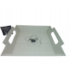 TACA DEKORACYJNA z uchwytami MDF 23x20cm kwiat cza