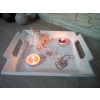 TACA DEKORACYJNA z uchwytami MDF 23x20cm kwiat cza