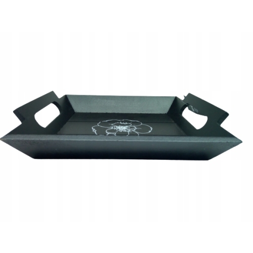 TACA DEKORACYJNA z uchwytami MDF 23x20cm kwiat cza