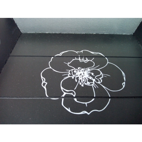 TACA DEKORACYJNA z uchwytami MDF 23x20cm kwiat cza