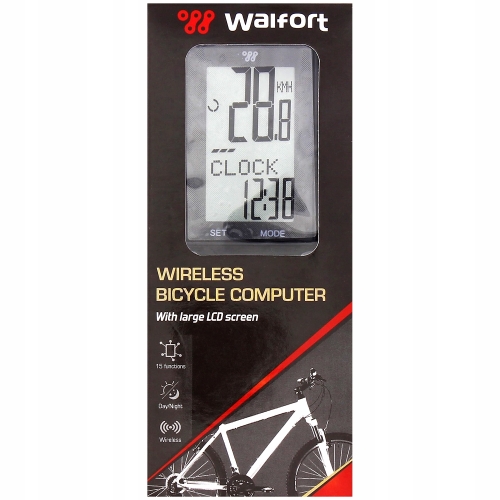 Licznik rowerowy bezprzewodowy LCD Walfort BIAŁY