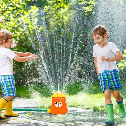 Zraszacz opryskiwacz wirujący do ogrodu dla dzieci Krab Pomarańczowy 3+