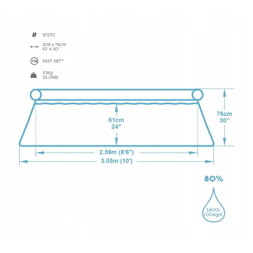 Basen ogrodowy 4 OSOBY rozporowy z pompką DUŻY