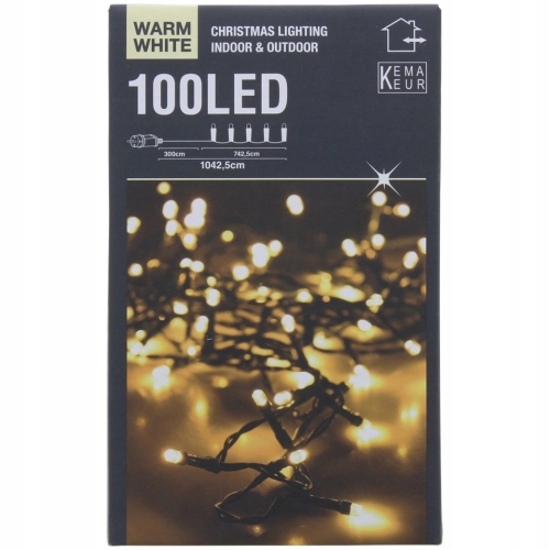LAMPKI CHOINKOWE wewnętrzne zewnętrzne 1042,5 cm WARM WHITE 100 Led BIAŁE