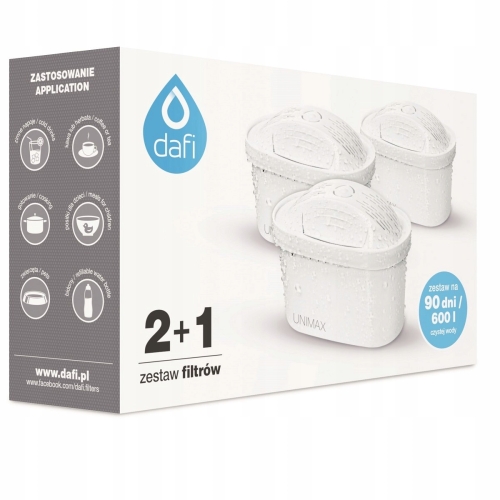 FILTR WODY oczyszczacz wody Filtr DAFI Standard Unimax 2+1 Pack 023 CS