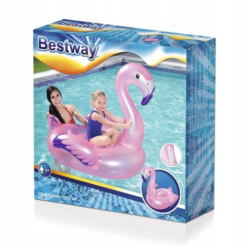 Dmuchany Różowy Duży Flaming z rączkami 127 cm x 127 cm 41122 BESTWAY 3+