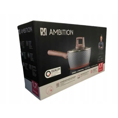 RONDEL Z POKRYWKĄ GARNEK 1,7L NATES INDUCKJA CERAMIKA GAZ 18 CM AMBITION