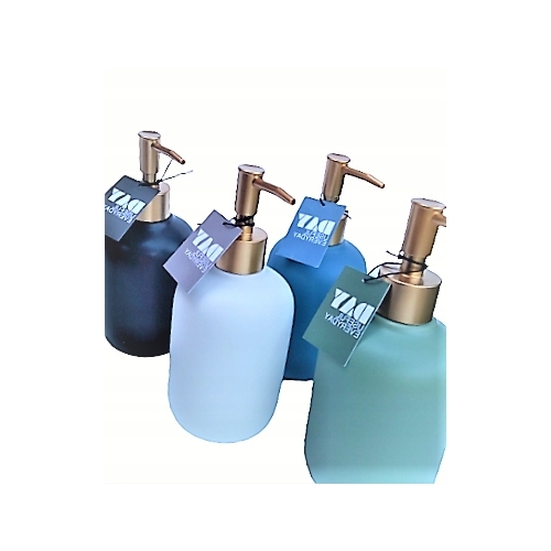 DOZOWNIK NA MYDŁO CERAMICZNY Z POMPKĄ 400ml KOLOR NIEBIESKI DOBREJ JAKIŚCI