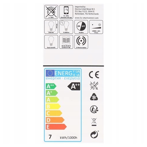 SMART ŻARÓWKA żarnikowa filament 806lm 7W E27 WIFI