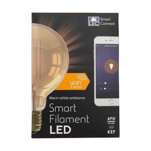 SMART ŻARÓWKA żarnikowa filament 470lm 5,5W led E27 smart wifi dekoracyjna