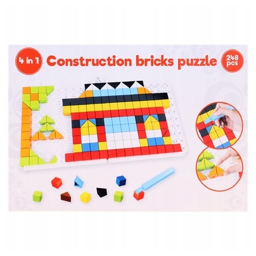 Mozaikowe puzzle 4 w1 junior orange 248 szt Domek